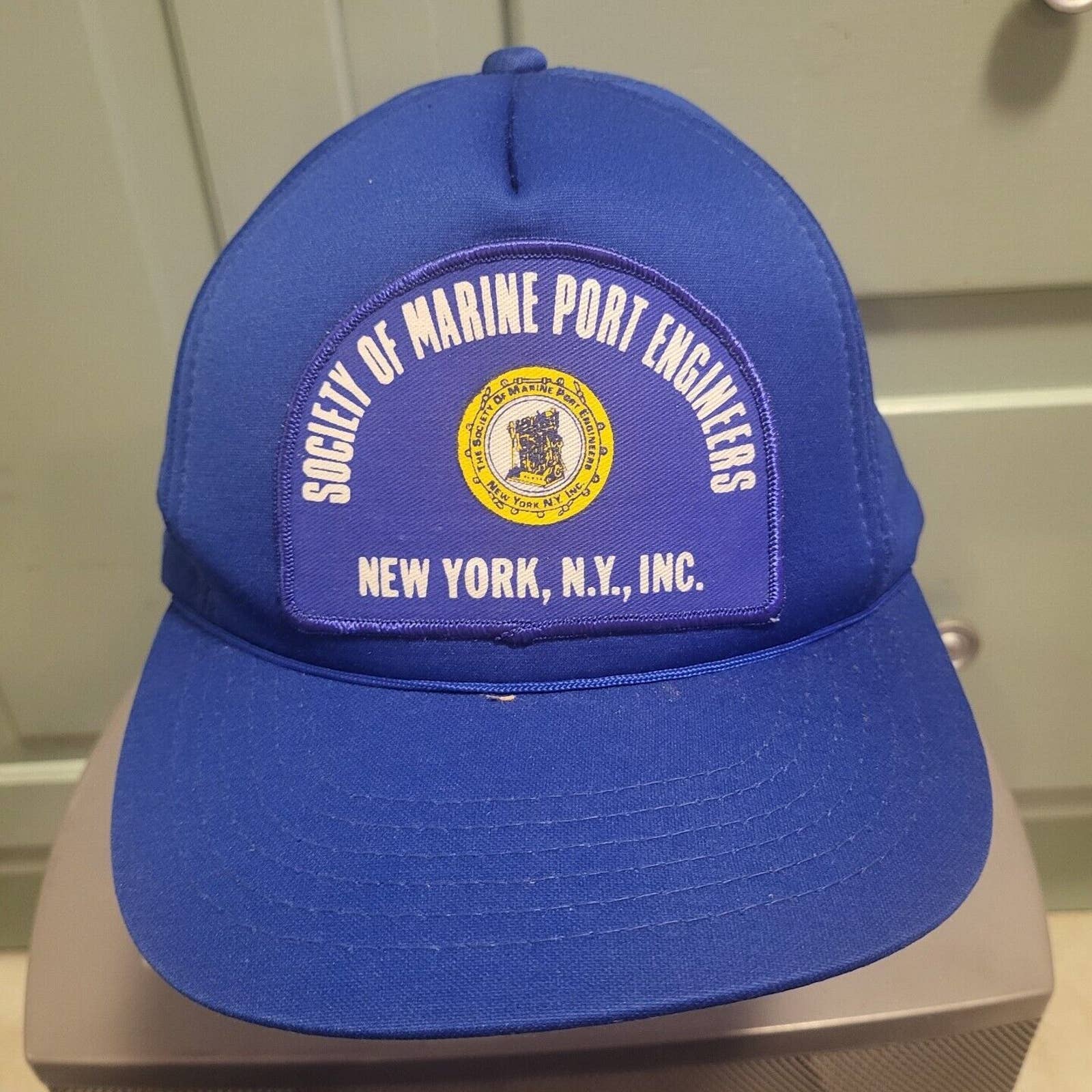 Vtg Society Of Marine Port Engineers New York Snapback Hat Cap